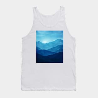 Blue mountain landscape Tank Top